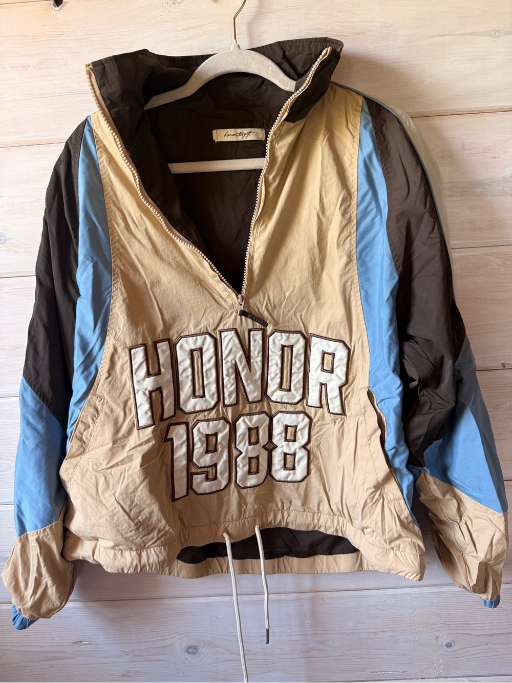 Honor 1988 Women's Beige & Blue Windbreaker Jacket